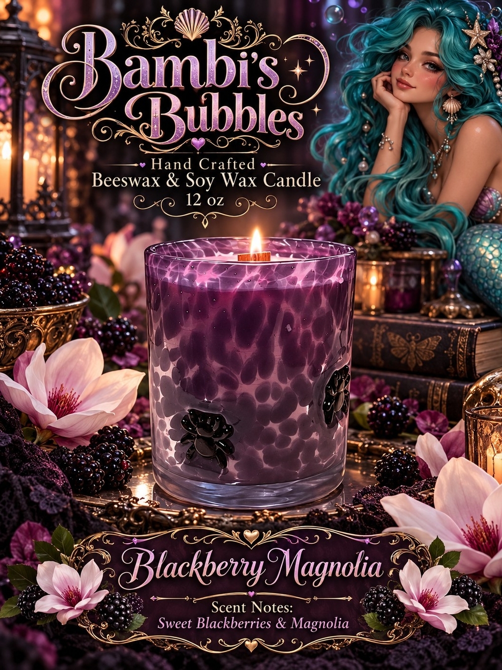 New! Limited Supply Bambis Bubbles 12oz Candle Assorted Scents - Picture 4 of 6